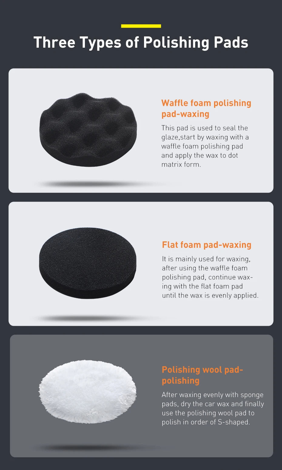 Wireless rechargeable car polishing tool for detailing and waxing