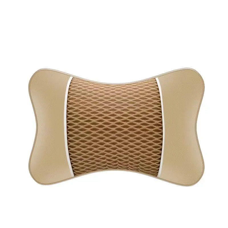 Ergonomic neck support pillow for car seat with breathable cotton padding