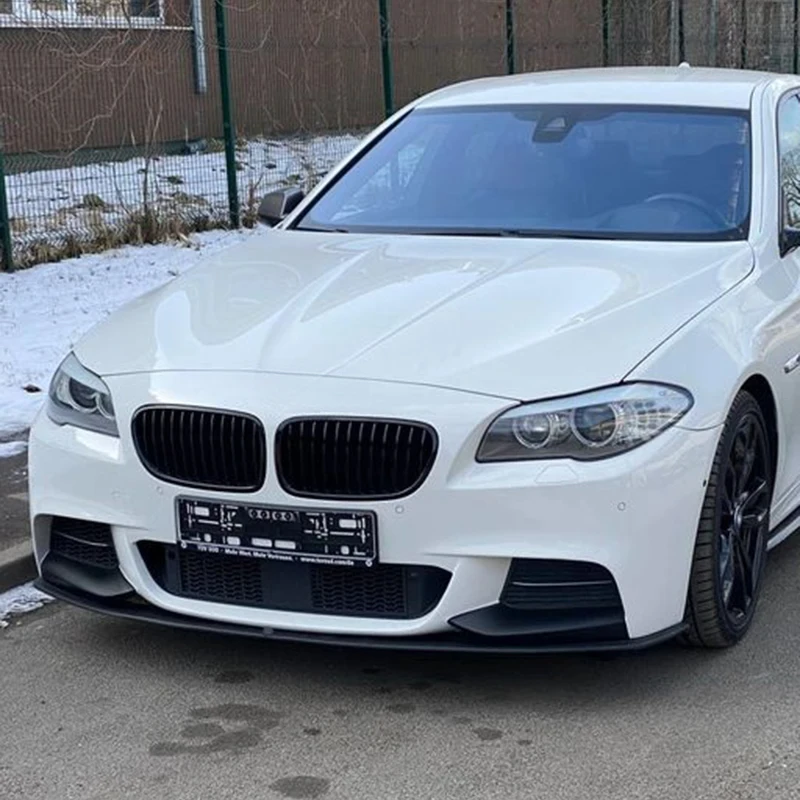 5 Series F10/F11 - Gloss Black / Carbon Look Front Bumper Lip Spoiler | 2010-2016
