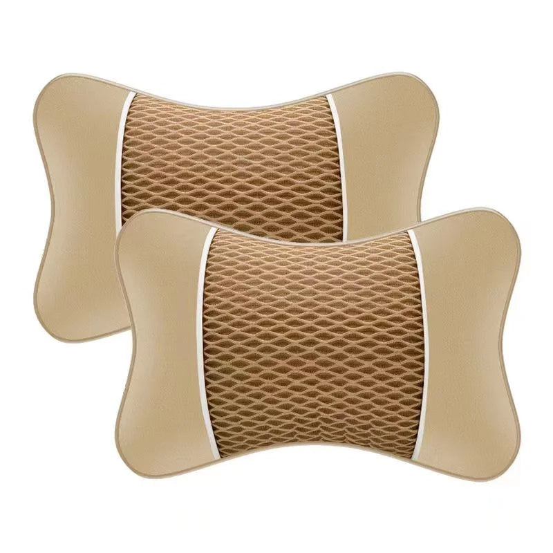 Ergonomic neck support pillow for car seat with breathable cotton padding