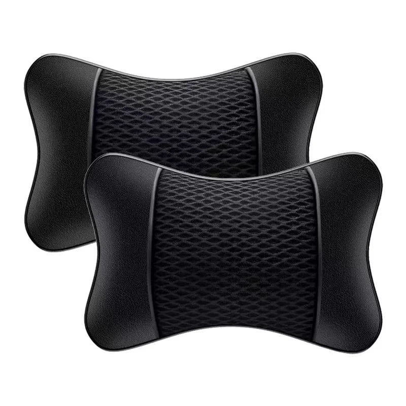 Ergonomic neck support pillow for car seat with breathable cotton padding