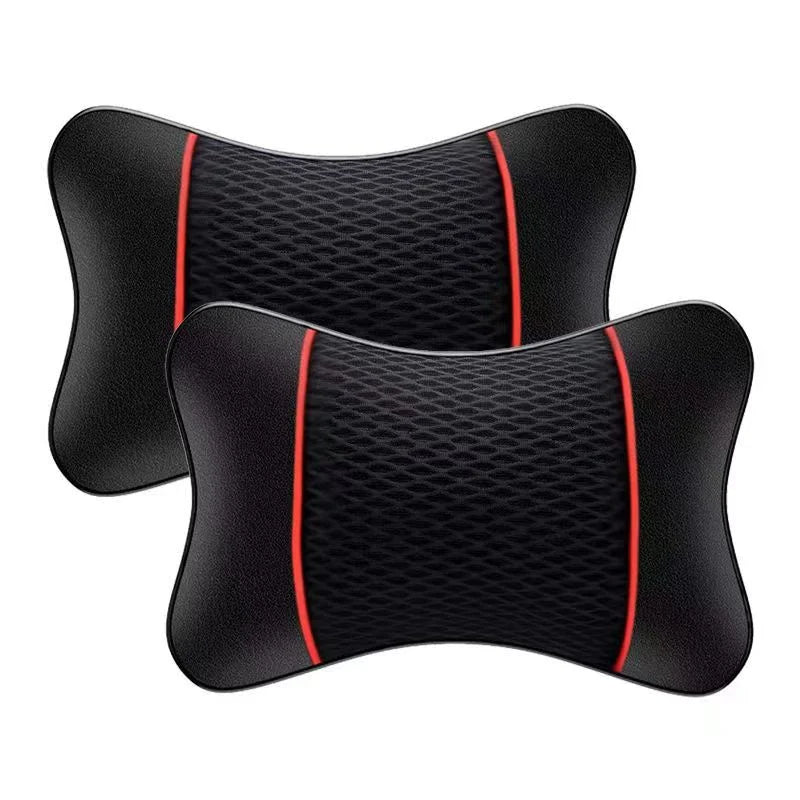 Ergonomic neck support pillow for car seat with breathable cotton padding