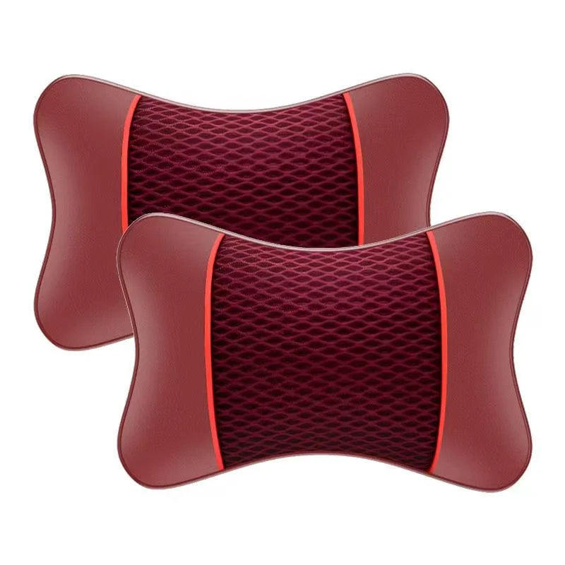 Ergonomic neck support pillow for car seat with breathable cotton padding