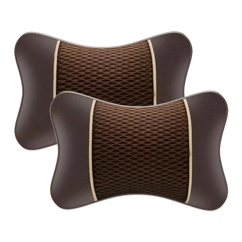 Ergonomic neck support pillow for car seat with breathable cotton padding