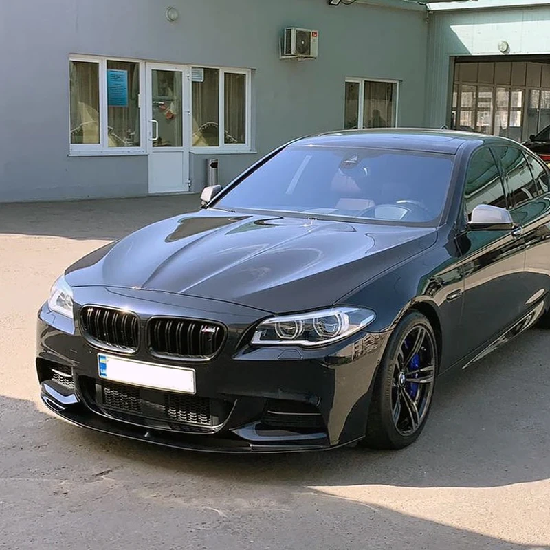5 Series F10/F11 - Gloss Black / Carbon Look Front Bumper Lip Spoiler | 2010-2016