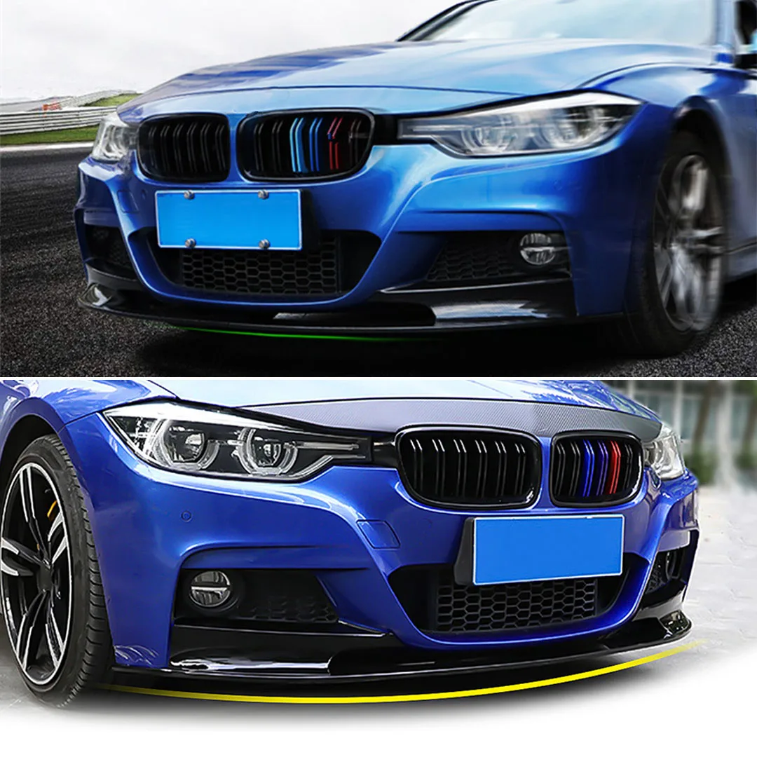 3 Series F30/F31 - Gloss Black / Carbon Look Front Bumper Lip Spoiler | 2013-2018