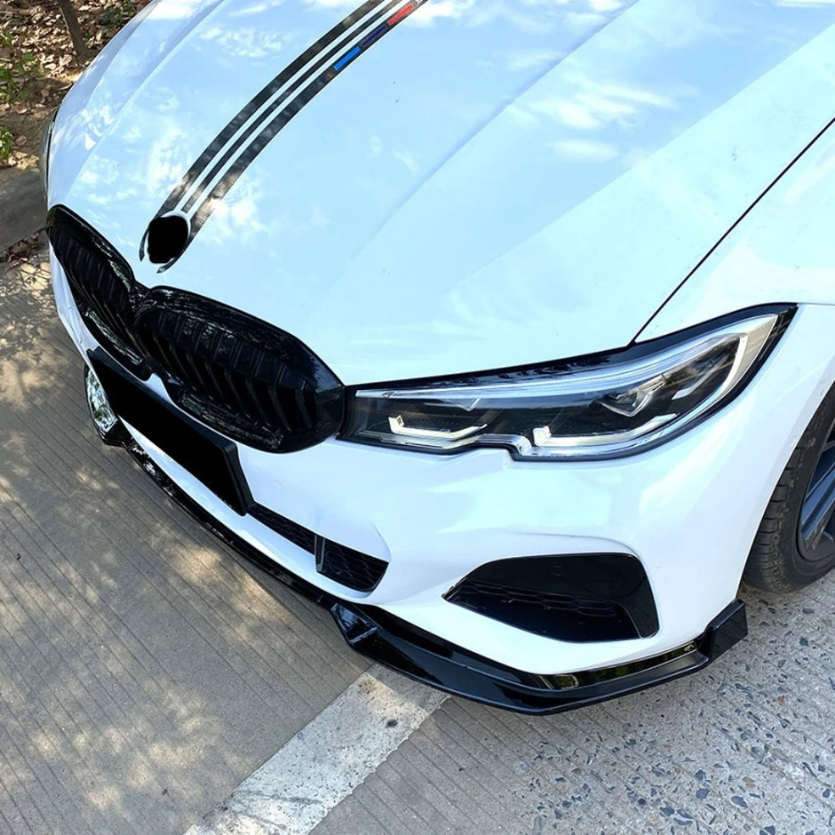 3 Series G20/G21 - Gloss Black Front Bumper Lip Spoiler | 2019-2022