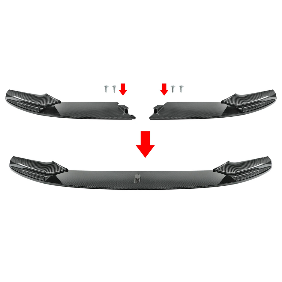 5 Series F10/F11 - Gloss Black / Carbon Look Front Bumper Lip Spoiler | 2010-2016