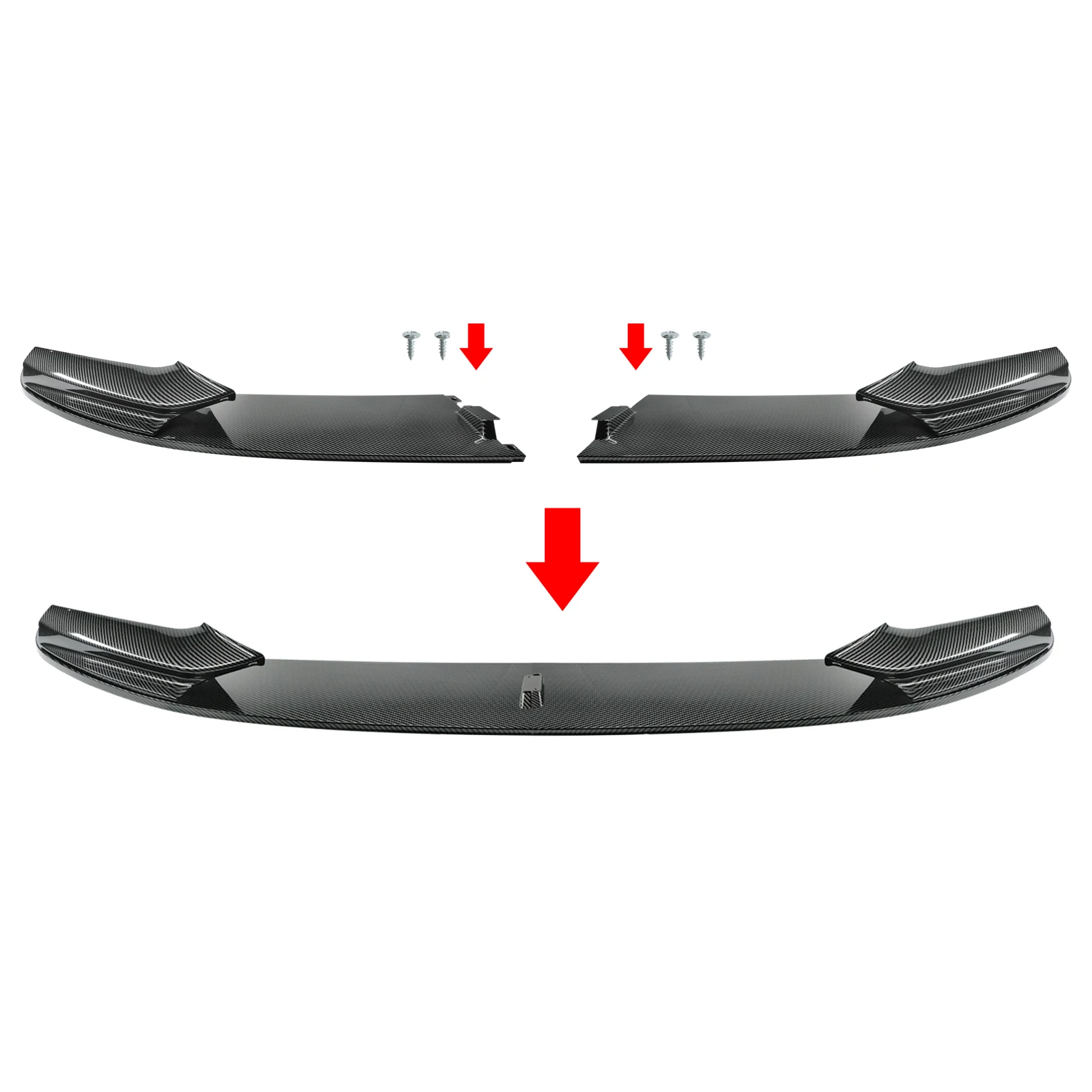 5 Series F10/F11 - Gloss Black / Carbon Look Front Bumper Lip Spoiler | 2010-2016