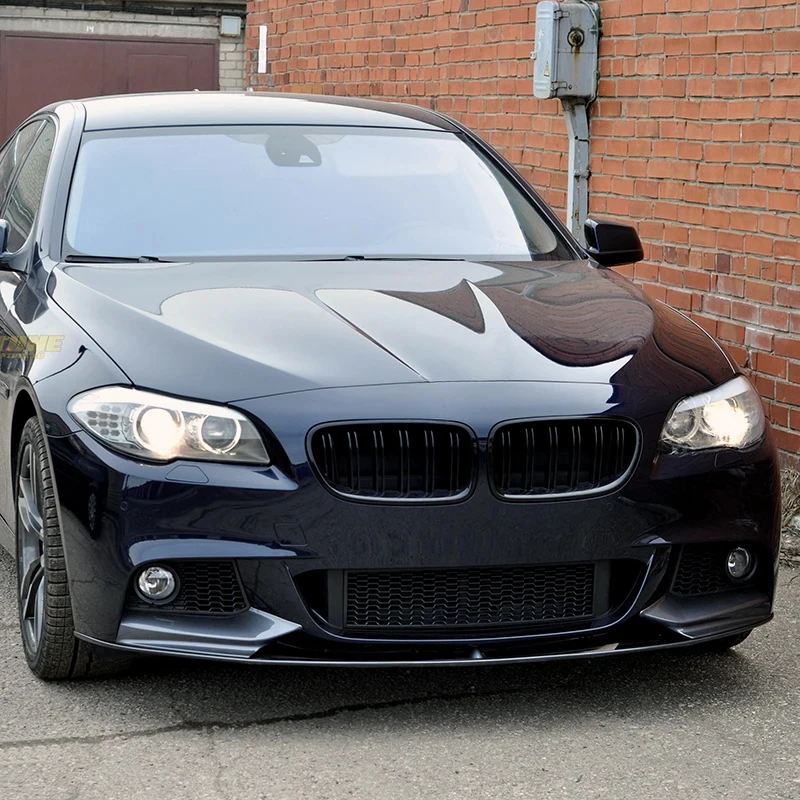 5 Series F10/F11 - Gloss Black / Carbon Look Front Bumper Lip Spoiler | 2010-2016