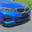 3 Series G20/G21 - Gloss Black / Carbon Look Front Bumper Lip Spoiler Kit | 2019-2022
