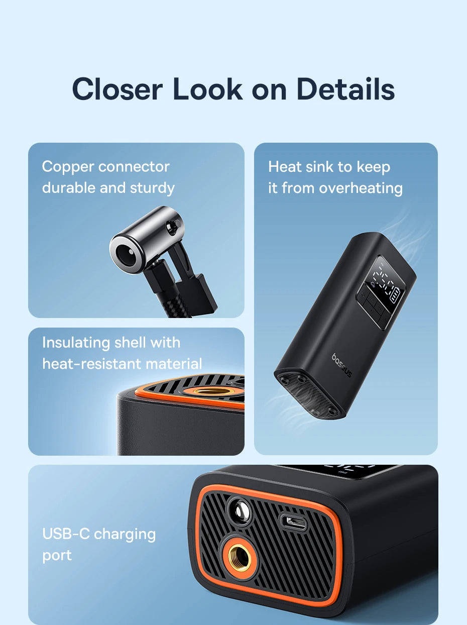 Smart Digital Portable Tyre Inflator – Cordless Air Pump for Car, Bike & More