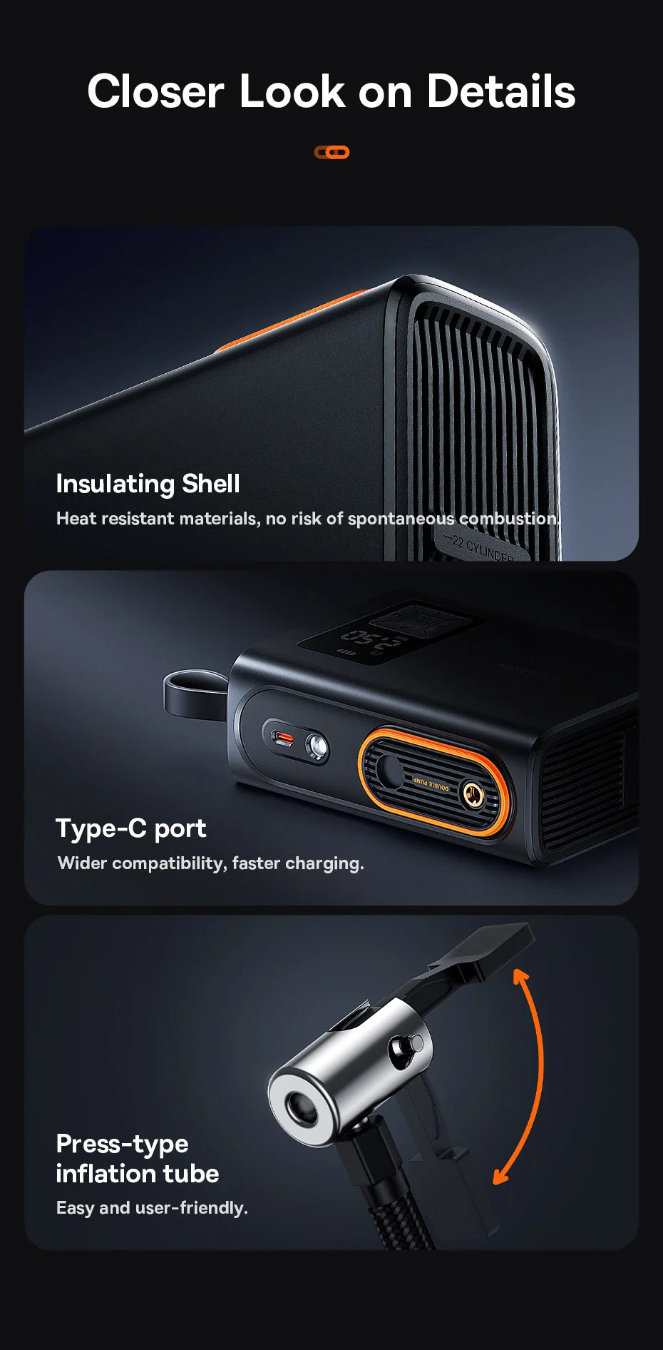 High-Power Dual Cylinder Cordless Tyre Inflator – 250W Portable Air Pump