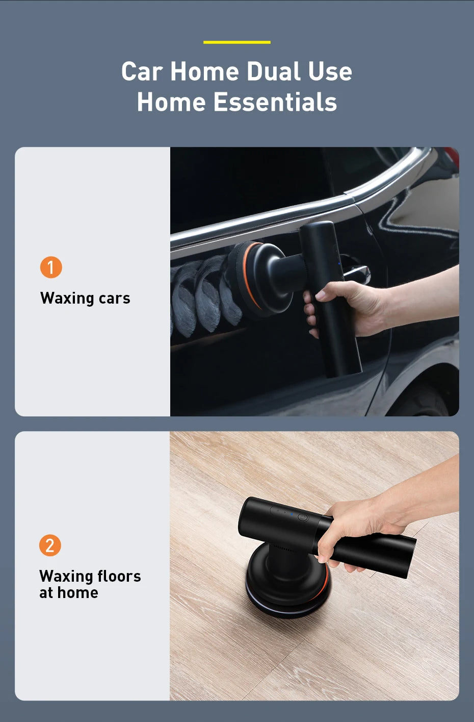 Wireless rechargeable car polishing tool for detailing and waxing
