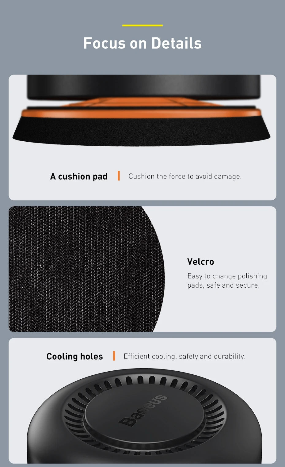 Wireless rechargeable car polishing tool for detailing and waxing