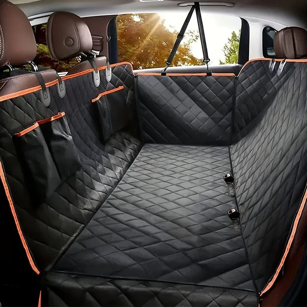 Pet car seat protector fully covering back seat – waterproof and easy to clean