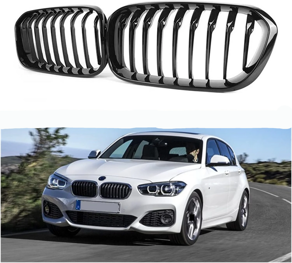 1 Series F20/F21 - Gloss Black Front Kidney Grille | 2015-2019 LCI