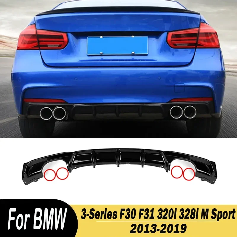 3 Series F30/F31 - Gloss Black Rear Bumper Diffuser | 2013-2019