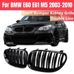 5 Series E60/E61 - Gloss Black Double Slat Front Kidney Grille | 2003–2010
