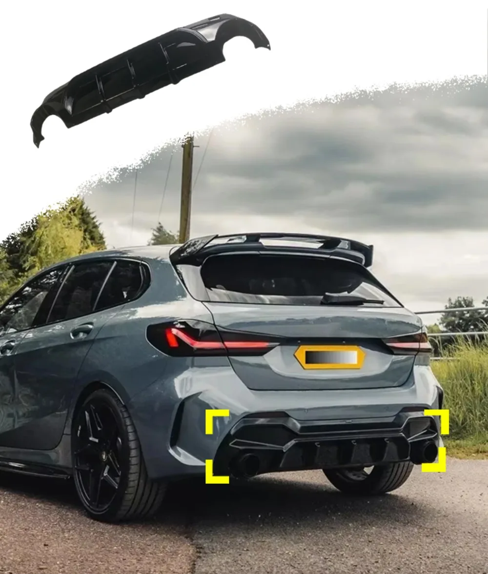 1 Series F40 - Gloss Black Rear Bumper Diffuser | 2019-2025