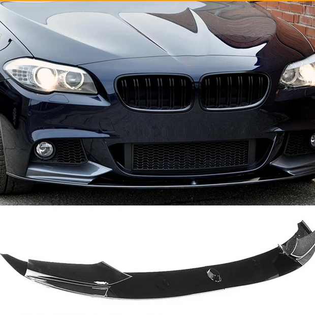 5 Series F10/F11 - Gloss Black / Carbon Look Front Bumper Lip Spoiler | 2010-2016
