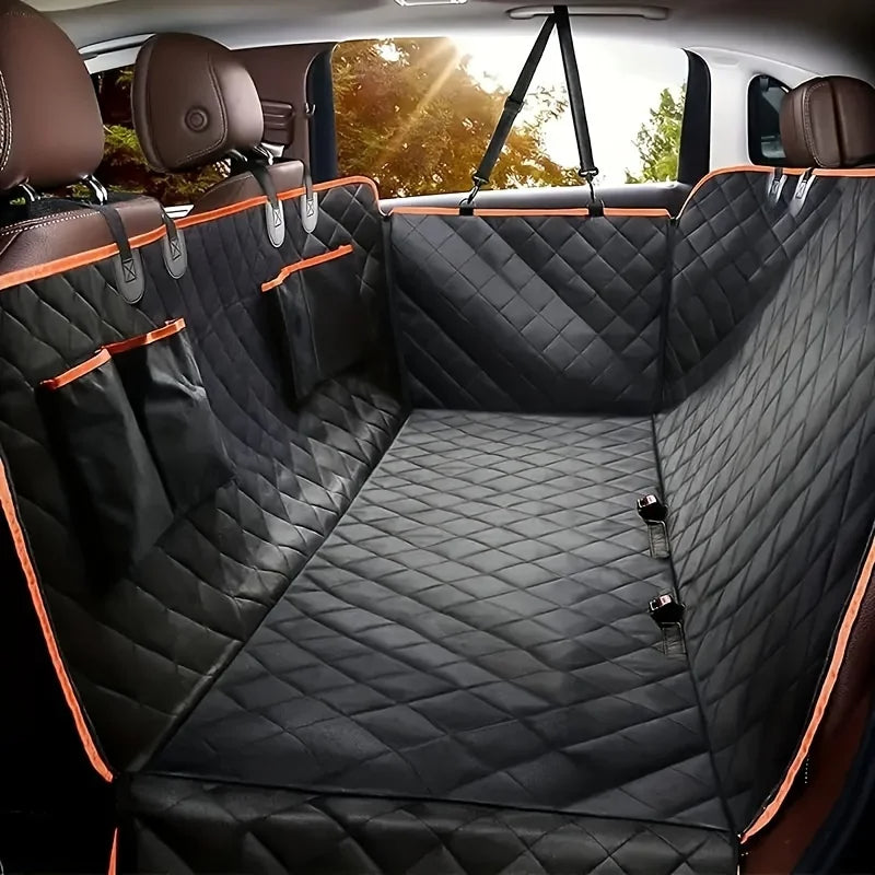 Pet car seat protector fully covering back seat – waterproof and easy to clean