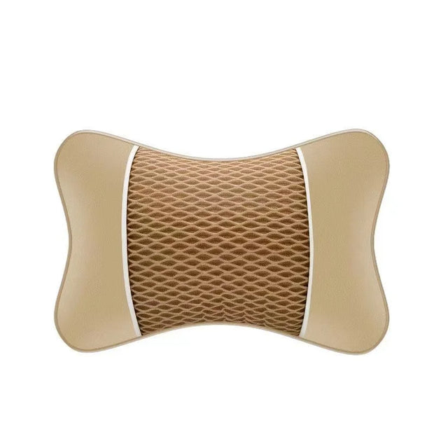 Ergonomic neck support pillow for car seat with breathable cotton padding