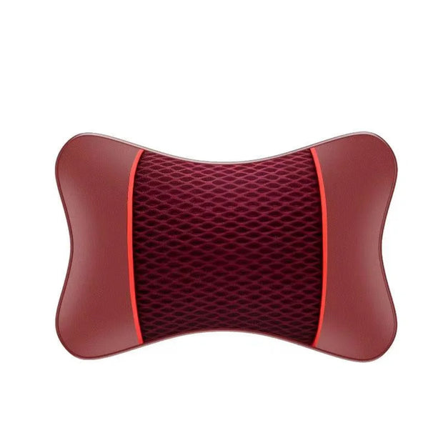 Ergonomic neck support pillow for car seat with breathable cotton padding