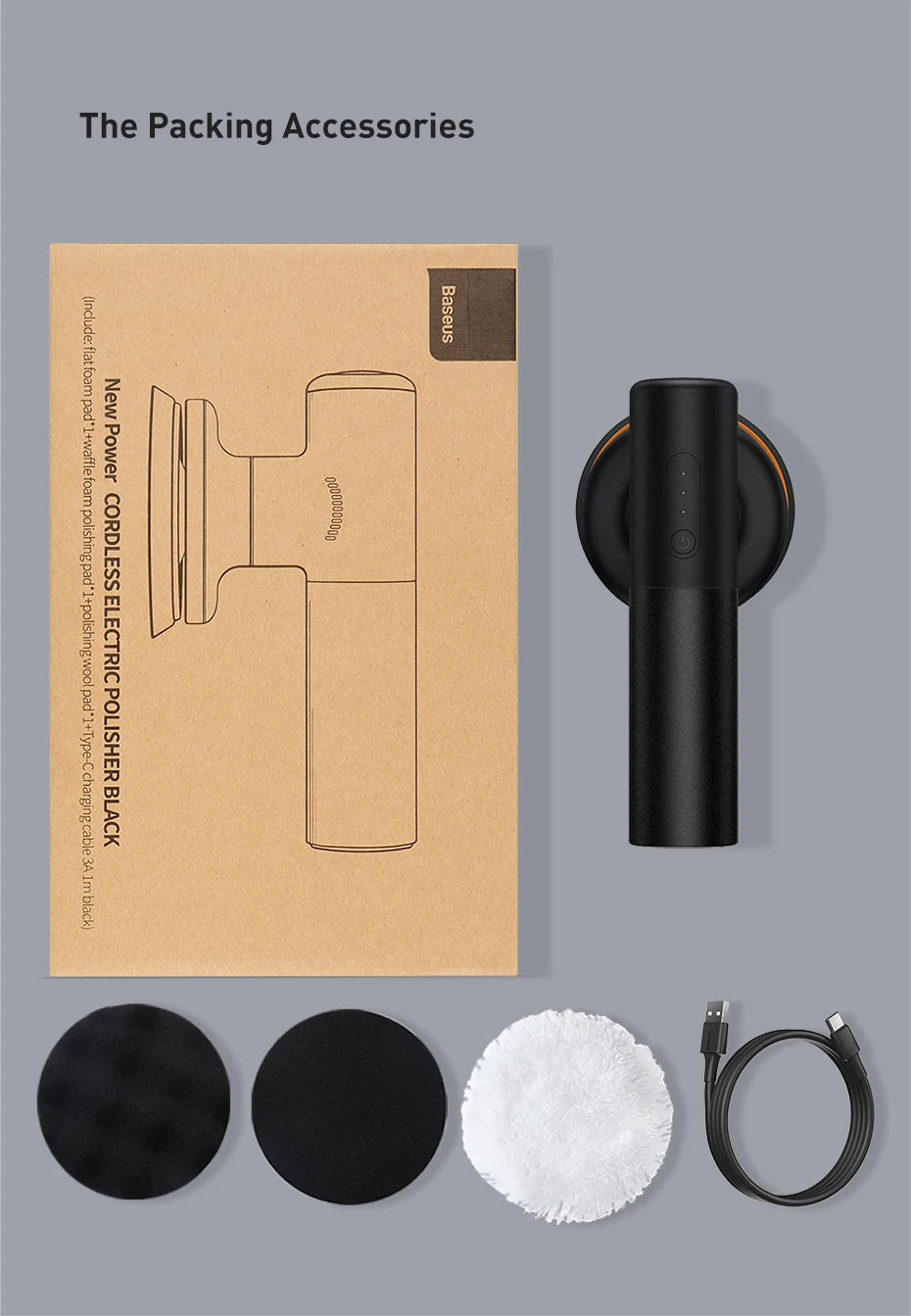 Wireless rechargeable car polishing tool for detailing and waxing