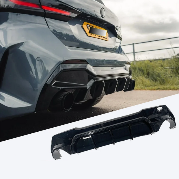 1 Series F40 - Gloss Black Rear Bumper Diffuser | 2019-2025