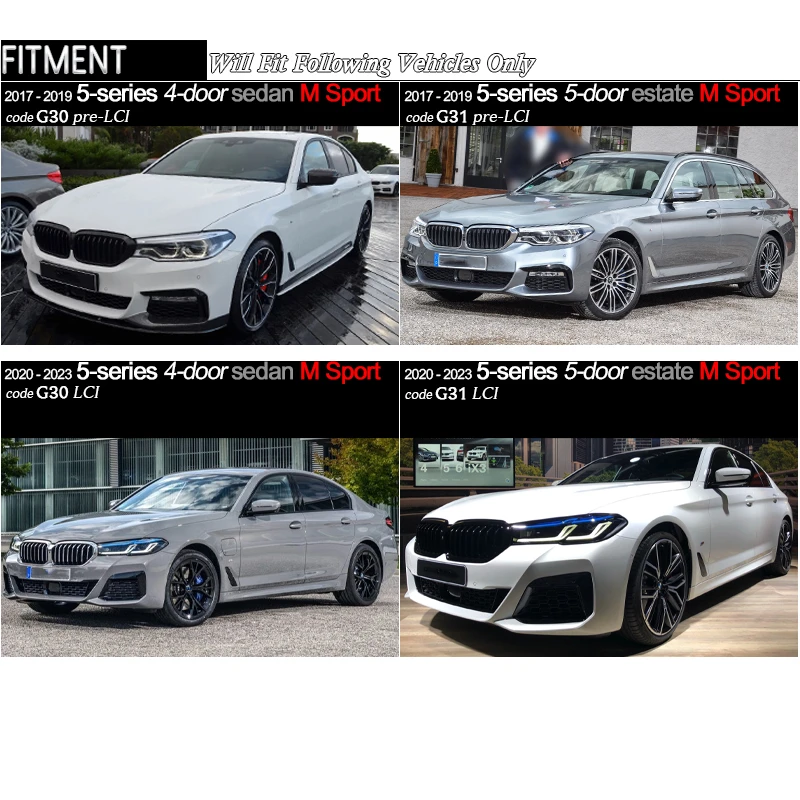 5 Series G30/G31 - Gloss Black/Carbon Look Rear Diffuser | 2017–2023