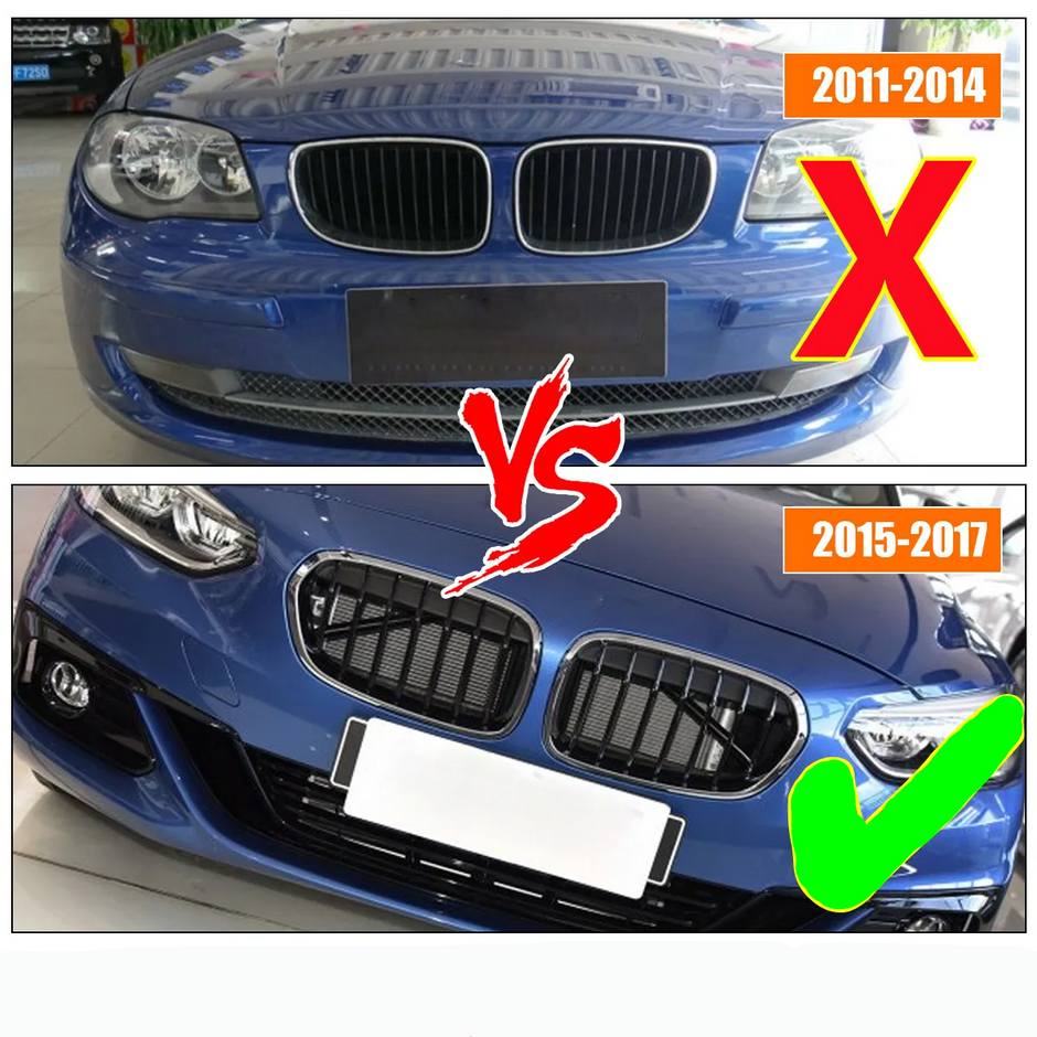 1 Series F20/F21 - Gloss Black Front Kidney Grille | 2015-2019 LCI