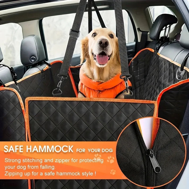 Pet car seat protector fully covering back seat – waterproof and easy to clean