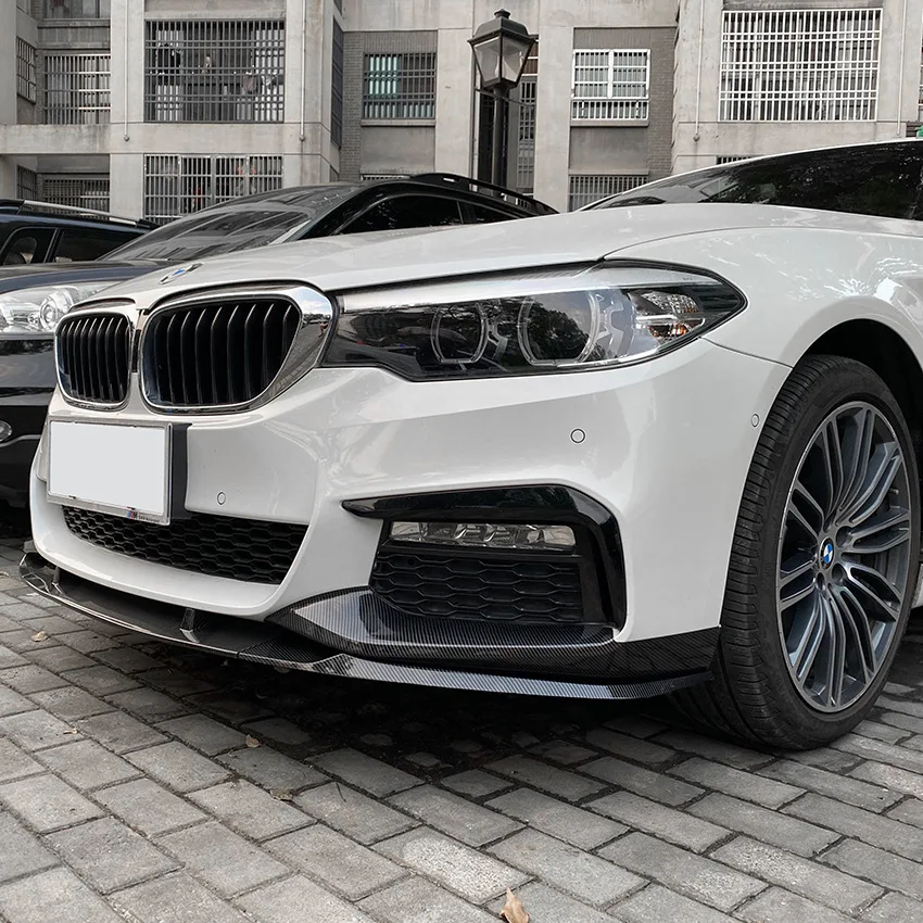 5 Series G30/G31 - Gloss Black/Carbon Look Front Bumper Lip Spoiler | 2017–2023