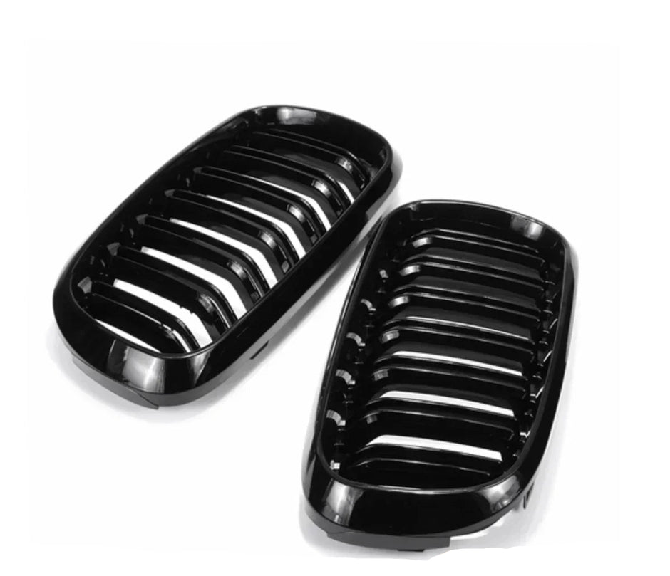 X5 X6 F15/F16/F85/F86 - Gloss Black Front Double-Slat Kidney Grille | 2014-2018