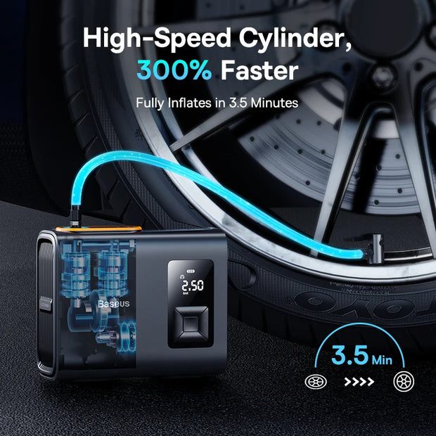 High-Power Dual Cylinder Cordless Tyre Inflator – 250W Portable Air Pump