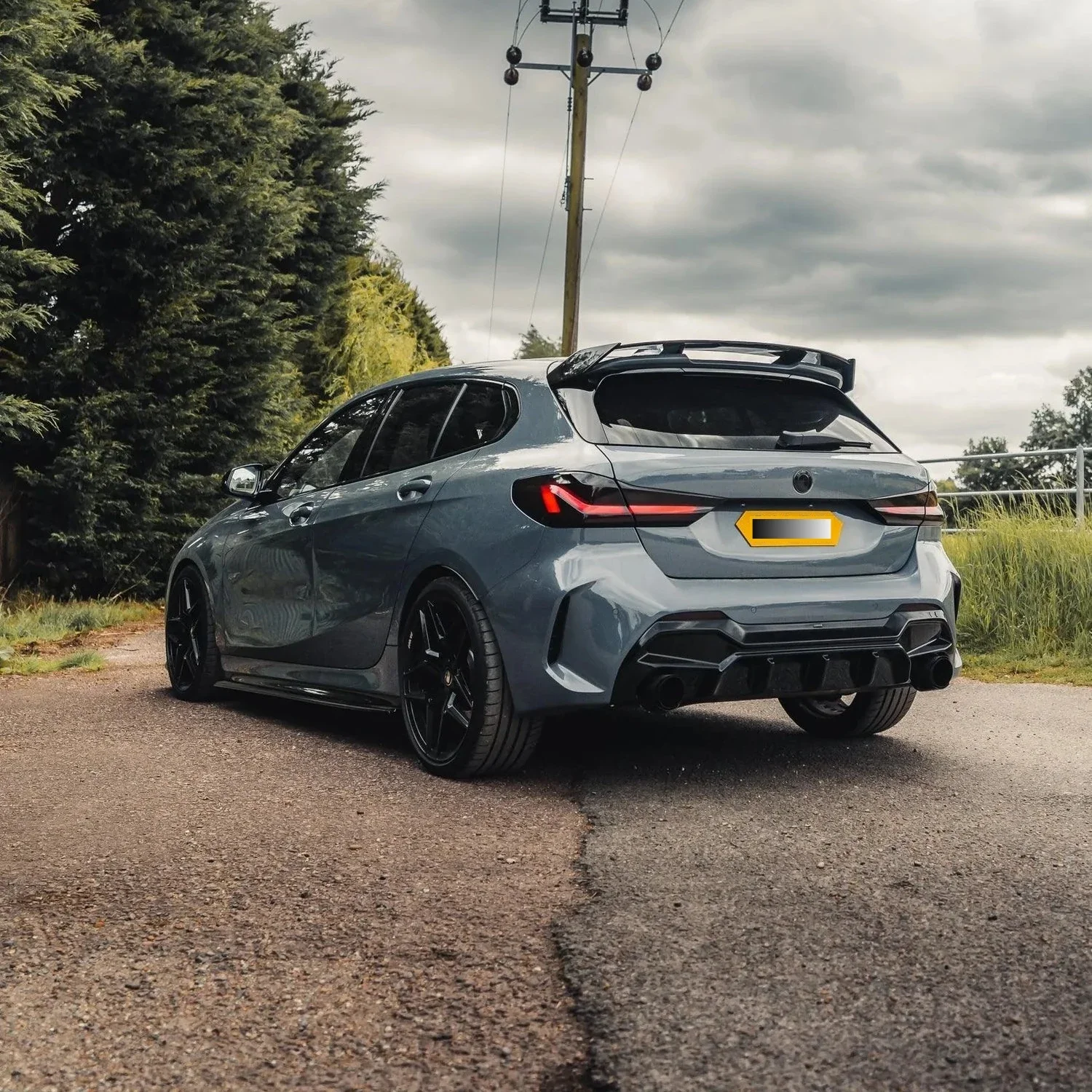 1 Series F40 - Gloss Black Rear Bumper Diffuser | 2019-2025