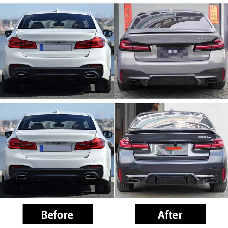 5 Series G30/G31 - Gloss Black/Carbon Look Rear Diffuser | 2017–2023
