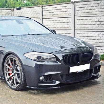 Front Bumper Lip Spoiler – Gloss Black / Carbon Look (F10/F11 2010–2016 M Sport)