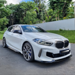 1 Series F40 - Gloss Black / Carbon Look Front Bumper Lip Spoiler | 2020-2025