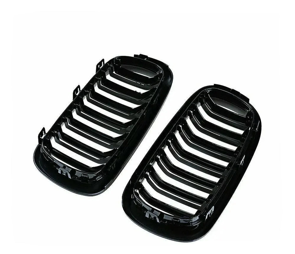 X5 X6 F15/F16/F85/F86 - Gloss Black Front Double-Slat Kidney Grille | 2014-2018