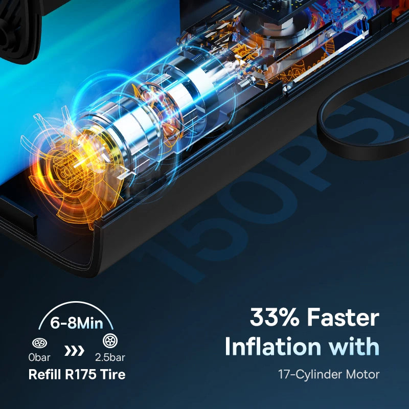 Smart Digital Portable Tyre Inflator – Cordless Air Pump for Car, Bike & More