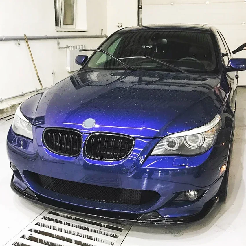 5 Series E60/E61 - Gloss Black / Carbon Look Front Bumper Lip Spoiler | 2005-2010