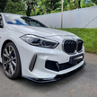1 Series F40 - Gloss Black / Carbon Look Front Bumper Lip Spoiler | 2020-2025