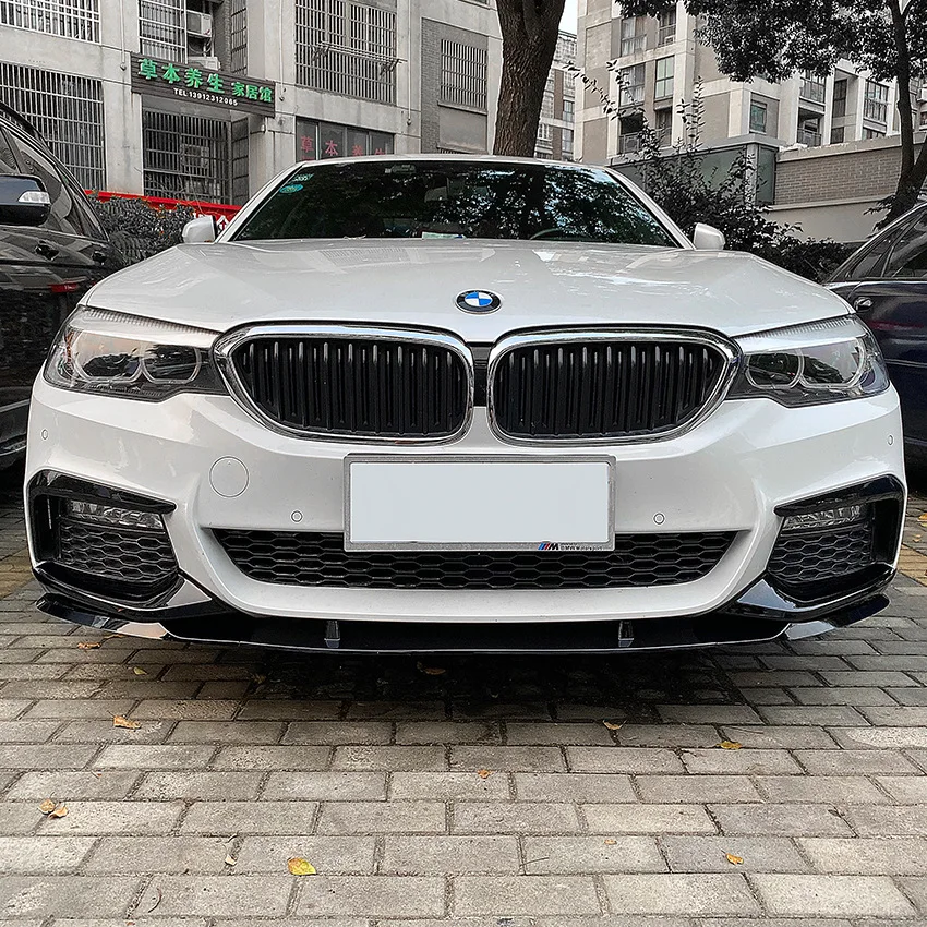 5 Series G30/G31 - Gloss Black/Carbon Look Front Bumper Lip Spoiler | 2017–2023