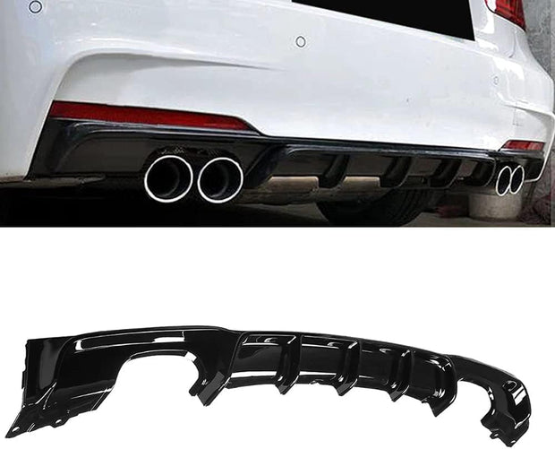 3 Series F30/F31 - Gloss Black Rear Bumper Diffuser | 2013-2019