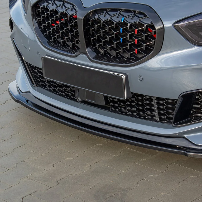 1 Series F40 - Gloss Black / Carbon Look Front Bumper Lip Spoiler | 2020-2025
