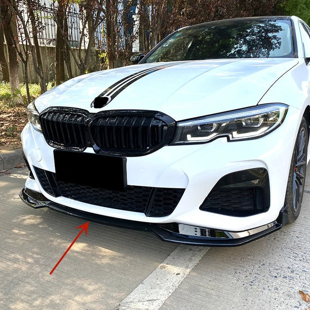 3 Series G20/G21 - Gloss Black Front Bumper Lip Spoiler | 2019-2022