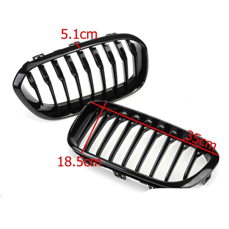 1 Series F20/F21 - Gloss Black Front Kidney Grille | 2015-2019 LCI