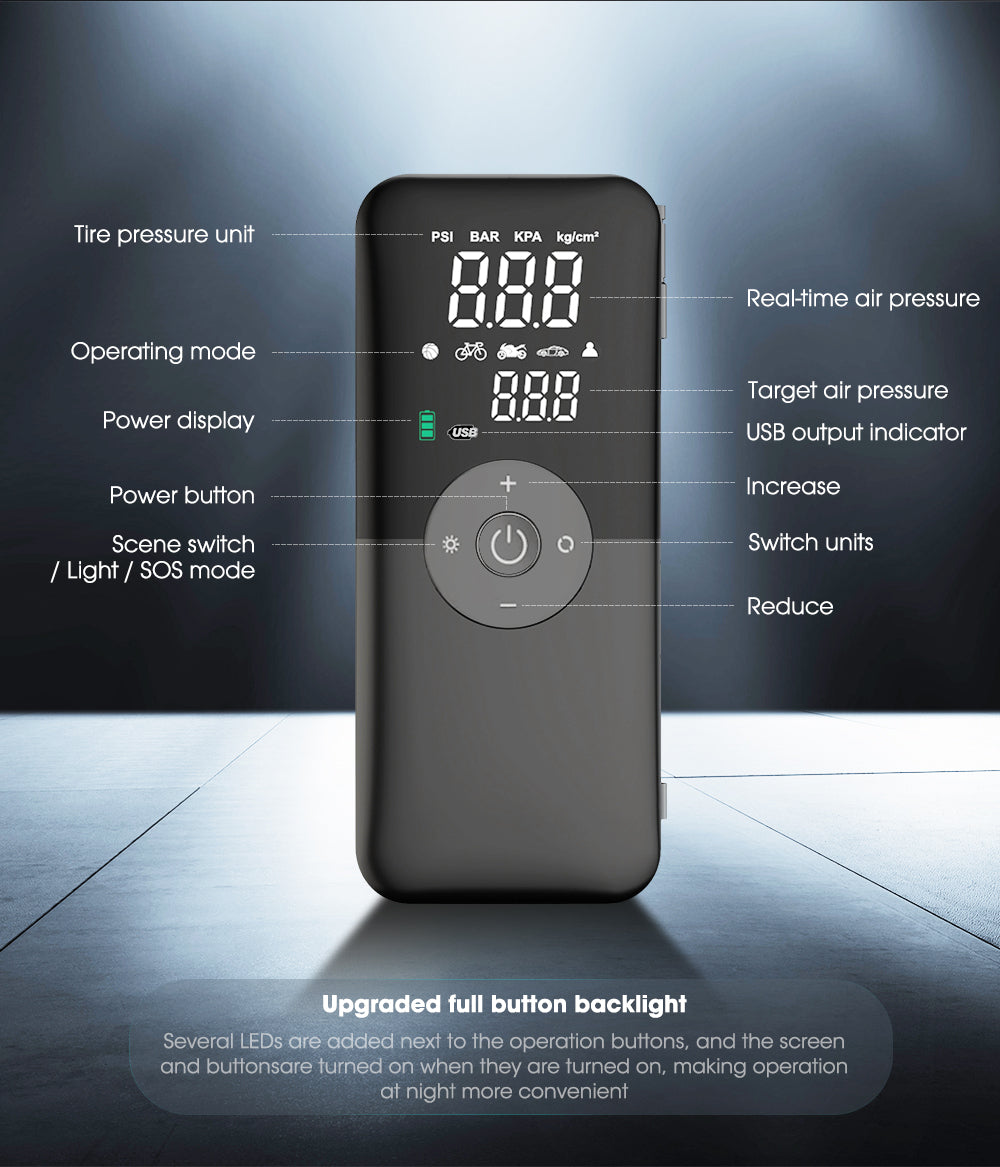 Auto-Stop Smart Car Tyre Pump